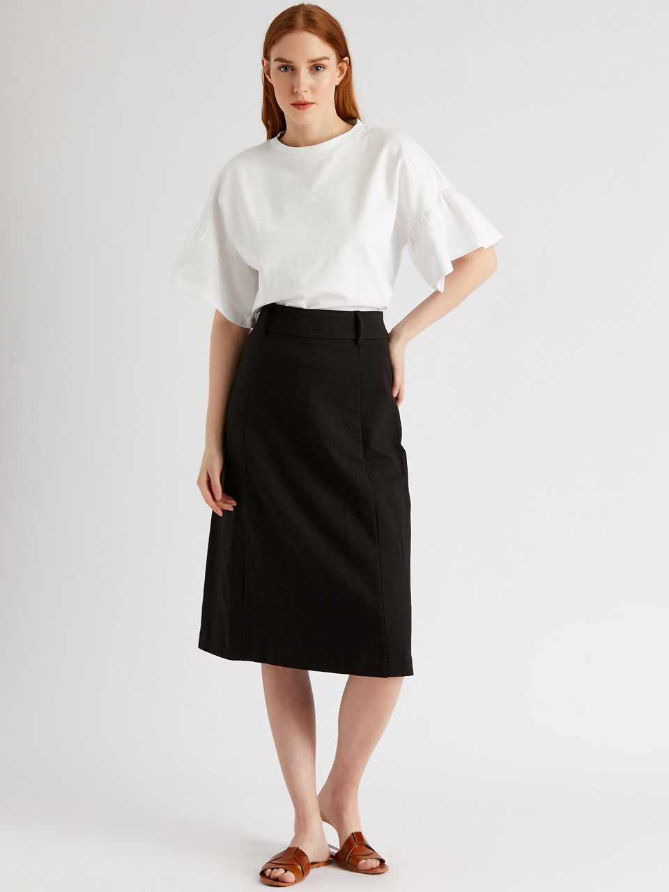 Stretchy Fabric High Waist Skirt