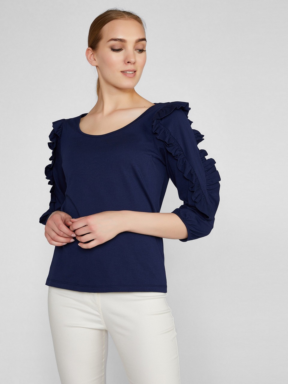 Frilly Detailed Cotton Blouse
